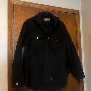 Torrid Black Utility Jacket with hood